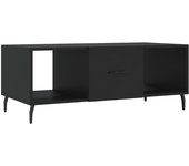 vidaXL Mesa de centro madera contrachapada 102x50x40 cm Blanco, Negro, Blanco brillante Mesita de Salón o Comedor o Auxiliar Mesa de Café Meuble Salón
