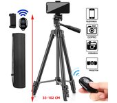 Trípode Para Teléfono 100cm Con Control Remoto Bluetooth Soporte Universal Para Cámara Fotografía Y Video Material De Aluminio