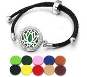 2023 New Leather Stainless Steel Aromatherapy Bangle Tree of Life Essential Oil Diffuser Zircon Perfume Locket Bracelet Jewelry