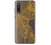 Tumundosmartphone Funda Gel Transparente para Xiaomi Mi 9 diseño Hojas Dibujos
