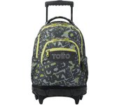 Totto Mochila escolar ruedas  Renglones -Dimensiones:32 x 45.5 x 18 cm-Material:Poliester reciclado