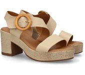 PuntoSalao Sandalias de plataforma y tacón en yute para mujer color beige VR5-1610