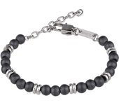 Joyas Colección BREIL ARTHA, PULSERAS DE HOMBRE en ACERO GRIS 22 con HEMATITA-TJ2885