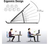 Soporte para computadora portátil, Soporte para computadora portátil con ventilación de Aluminio Ajustable, Enfriador ergonómico Compatible con MacBook Air, HP, Dell, 10-15,6''