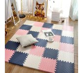12pcs Juego De Puzzles Para Bebés Alfombra Interlocking De Esponja Tamaño 30x30x1cm Alfombra De Ejercicio Para Niños Suave Y Educativa