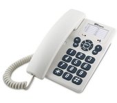 SPC 3602B Teléfono Fijo Blanco Mute - 3 Melodías - 10 Memorias Indirectas - 3 Memorias Directas
