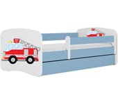 Cama 140 x 70 cm Kocot Kids com colchão BabyDreams Fire Brigade Blue