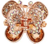Verde Clear Clips Rare Crystal para Clip Bow Girl Hair Bangs Rhinestone Women Hair Clip Champagne Hair (Champagne, un Tamaño)