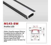 50CM LED Strip Light  Aluminium Profile Channel Silvery Black Diffuser PC Cover for 8mm/10mm/12mm Bar Cabinet Linear Lamp Decor
