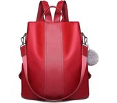Mochila de Las Mujeres Mochila de Nylon Impermeable Ocasional del Bolso de Hombro con asa de la manija antirrobo, Negro