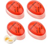 Pack of 4 Egg Timer Egg Timer Eggs Cooking Heat Sensitive Colour Change Egg Timer for Cooking Egg Timer Control Soft Hard Boiled Eggs (Red)