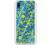 Funda compatible con Samsung Galaxy A30 - Flores Contorno Amarillo
