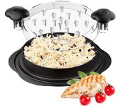 Chicken Shredder Tool, Chicken Meat Shreder with Brush Silicone Pad,Red Chicken Grinder for Pulled Pork, Beef (Black)