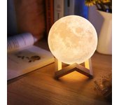 Lámpara de Luna con impresión 3D - 2 Colores-Interrupción tacthil-Recargable-15 cm