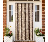 Cortina mosquitera chenilla beige y marrón 118x220 cm