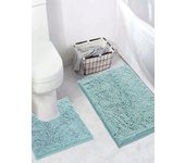1pc-Soft and Absorbent Chenille Bath Mat - U-Shaped and Rectangle Rug for Bathroom Decor and Anti-Slip Toilet Mat