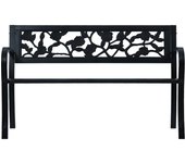VidaXL Banco de jardín Baker metal negro 77x125x53 cm