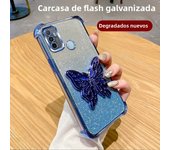 Luxury Glitter Butterfly Holder Phone Case for Oppo A60 A18 A38 A55 A56 A57 A77 A36 A35 A32 5G TPU Plating Protector Back Cover