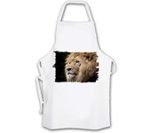 MERCHANDMANIA DELANTAL TALLA ADULTO leon majestuoso salvaje selva savana feroz fiera cocina kitchen apron