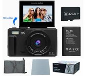 4K Digital Camera for Photography and 18X Digital Zoom Camera 64MP Compact Vlogging Camera 3'' 180° Flip Screen with Flash