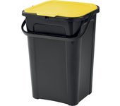 Cubo de Basura 44L Tontarelli Cover Line con Base Negra y Mango ámbar