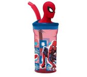 Botella vasos figura 3D con pajitas para niños y niñas 360ml licencias oficiales STOR Frozen,Mickey,Minnie,Stitch,Spiderman Bluey Pikachu Peppa pig