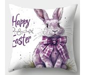 Happy Easter Bunny Cushion Cover Festival Decorations Square Rabbit Egg Printed Pillow Cover for Living Room Sofa Bedroom Decor