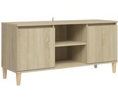 vidaXL Mueble de TV patas madera maciza 103,5x35x50cm, Mueble de Salon, Mueble TV, Mueble TV salon, Mesa de TV, Mueble tele