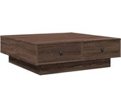 vidaXL Mesa de centro madera de ingeniería 90x90x28 cm Roble Sonoma, Gris hormigón, Roble ahumado Mesita de Salón o Comedor o Auxiliar Mesa de Café Meuble Salón