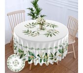 1PC Round Tablecloth with Floral Plant Waterproof Colored Dining Table Cover Multi-purpose 63 inch Sunflower Tablecloth