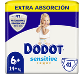 Dodot Sensitive Pañales Talla 6+ - 44 Pañales, 14 kg+