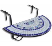 Mesa de Balcón Colgante mosaico Azul y Blanco