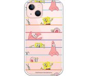Funda original compatible con Iphone 14con diseño de Bob Esponja Multipersonaje Arcoiris