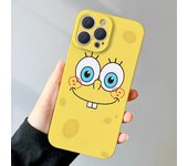 Kawaii Precise Hole Matching Film Phone Case for iPhone 15 14 13 12 11 Pro Max X XR XSMAX 16Plus S-SpongeBobes Shockproof Shell