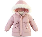 4 5 6 Years Autumn Winter Girls Jacket Keep Warm Fur Collar Cute Princess Coat Hooded Zipper Fashion Baby Outerwear Kids Clothes