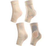 2 Pares de calcetines patinadores protector de Tobillo Botas DE PATINAJE sobre Hielo calcetines skate Tobillo guards Tobillo manga almohadilla para Botas, patines, férulas, Bracks beige
