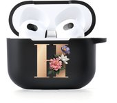 26 Letters Name Black Earphone Case For Apple Airpods 4 2024 Cases Airpods Pro 2 Bluetooth Headset Case Air Pods 3 2 Cover Funda