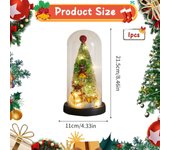 Mini Árbol de Navidad Luz Decoración Mesa Árbol Regalo LED Vidrio Cúpula Árbol Centro Mesa Artificial
