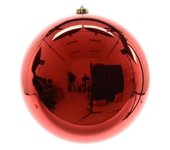 Bola Navidad Roja Plástico 25cm Decoración Adornos Navideños Decomac