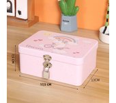 Iron Box with Lock and Key Desktop Storage Box Retro Tinplate Cosmetics ID Storage Household Jewelry Storage Empty Box