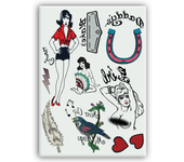 Set de Calcomanías de Amy Winehouse - Tatuajes Temporales para Disfraz - Carnaval - Halloween - Cosplay