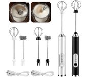 ZVD Batidor de leche eléctrico Batidor de mano Fabricante de espuma recargable Batidor de huevo automático de 3 velocidades Mezclador de café Matcha