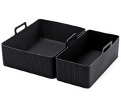 2PCS Air Fryer Silicone Tray Dish Rectangular Reusable Silicone Liners Basket Baking Pan Oven Pot Plate Air Fryer Accessories