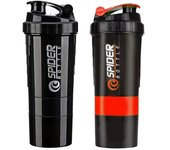 3 Layers Shaker Protein Bottle Powder Shake Cup Water Bottle Body Building Exercise Bottle Plastic Mixing Cup Gym Cup