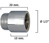 SANCO STORE - WOLFPACK LINEA PROFESIONAL Alargadera Redonda Cromo  1/2" x 10