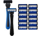 1 Handle + 12 Blades/ Men And Women Body Hair Bikini Safety Razor Blade Female Hair Removal Shaving Shaver Replacement Heads