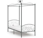 vidaXL Estructura cama con dosel sin colchón metal gris 100x200 cm