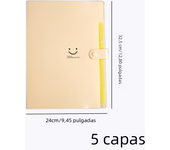 Carpeta de Organizador A4 con 5 Capas en Colores Macaron para Estudiantes Escuela y Oficina Material de Papelería Tipo Clasificador Simple Hecha de Plástico