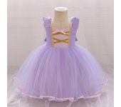 Fantasy Rapunzel Princess Baby Girl Dress Sofia Purple 1 Yrs Birthday Party Dress Wedding Kids Clothe Carnival Halloween Costume