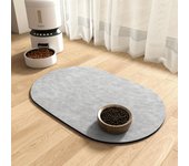 1pc Solid Color Oval Pet Mat Absorbent Food Pad Non-Slip Quick-dry Water Fountain Rug For Pet Dog Cat Home Room Supplies